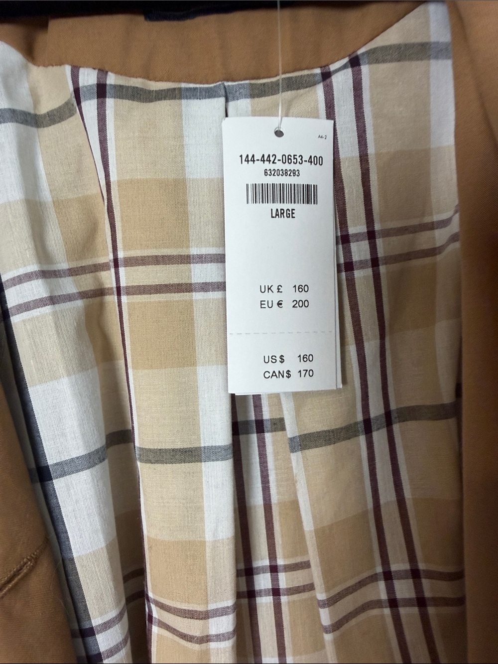 Abercrombie & Fitch Tan Double-Breasted Trench Coat - Picture 3 of 6